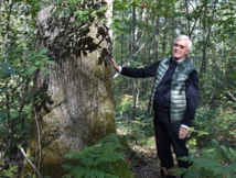 Bruno Boultry sélectionne les arbres qui pourront donner du bois pour la fabrication de fûts.